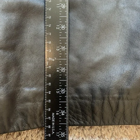 Faux Leather Blazer Jacket Women's XS Black Shoulder Pads Buttons - Picture 10 of 12